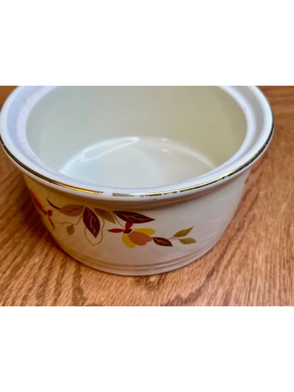 Vtg Hall China Autumn Leaf Jewel Tea Covered Casserole Dish w/Lid 6 3/4